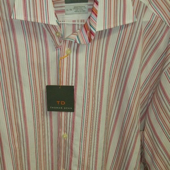 Thomas Dean Multi Color Pink Stripe Button-Front - Picture 3 of 4